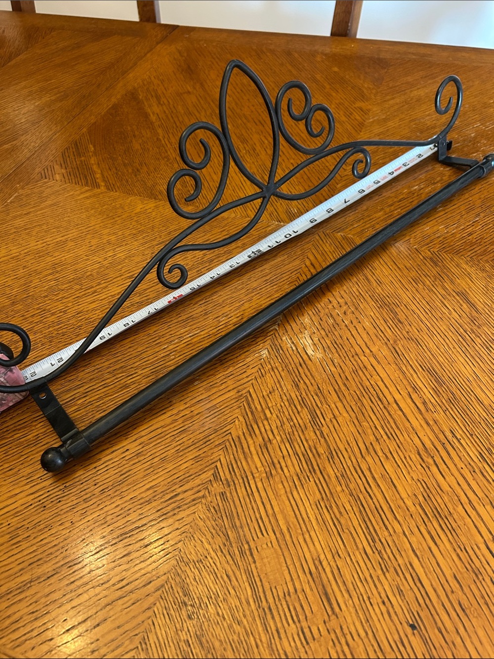 Southern Living at Home Black Decorative Metal Towel Bar with Scrollwork